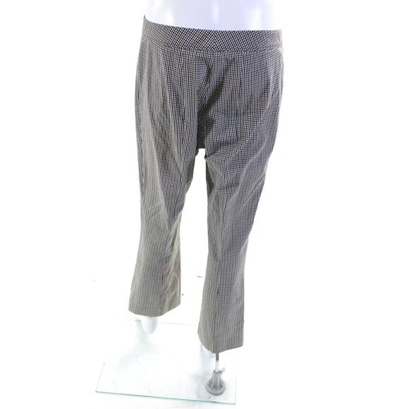 Shari's Place Womens Gingham Plaid Straight Leg Pants Brown Black Size EUR 44 - Picture 3 of 6